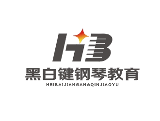 鄭國麟的黑白鍵鋼琴教育logo設計