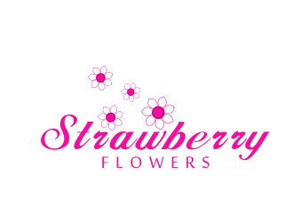 林思源的中文：草莓花朵；英文：Strawberry flowerslogo設計