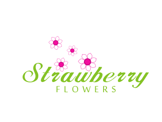 林思源的中文：草莓花朵；英文：Strawberry flowerslogo設計