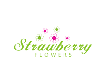 林思源的中文：草莓花朵；英文：Strawberry flowerslogo設計