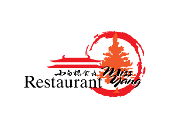 楊劍的Restaurant Miss Yang 小白楊食府logo設計