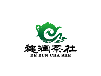 周金進的德潤茶社茶館logo設計