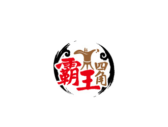 周金進的霸王四角白酒logologo設計