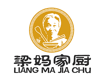 潘樂的梁媽家廚餐飲連鎖商標logo設計