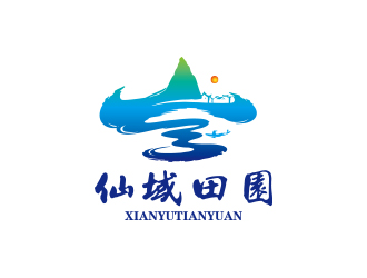 孫金澤的仙域田園山水畫logologo設計