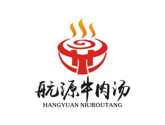 曾翼的航源牛肉湯人物卡通標志設計logo設計