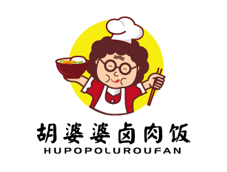 張俊的鹵肉飯中式快餐卡通logologo設計