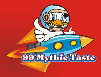 楊福的99 Mythic Taste（一只開飛機(jī)/火箭的鴨子）logo設(shè)計(jì)