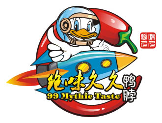 楊福的99 Mythic Taste（一只開飛機(jī)/火箭的鴨子）logo設(shè)計(jì)