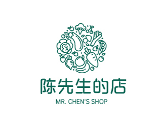 杜莉萍的陳先生的店logo設計