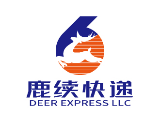 張俊的英文：Deer Express LLC, 中文：鹿續快遞logo設計