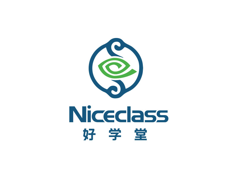 朱紅娟的英文名字是“Niceclass ”，中文名字是“好學堂”logo設計